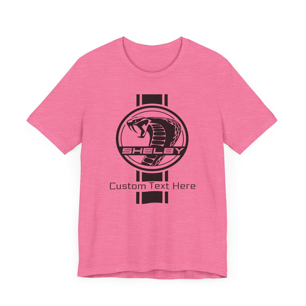 2024 Carroll Shelby Super Snake Circle with Solid Stripe Personalized Unisex Jersey Short Sleeve Tee, Custom T-Shirt for Shelby Fans and Car Lovers