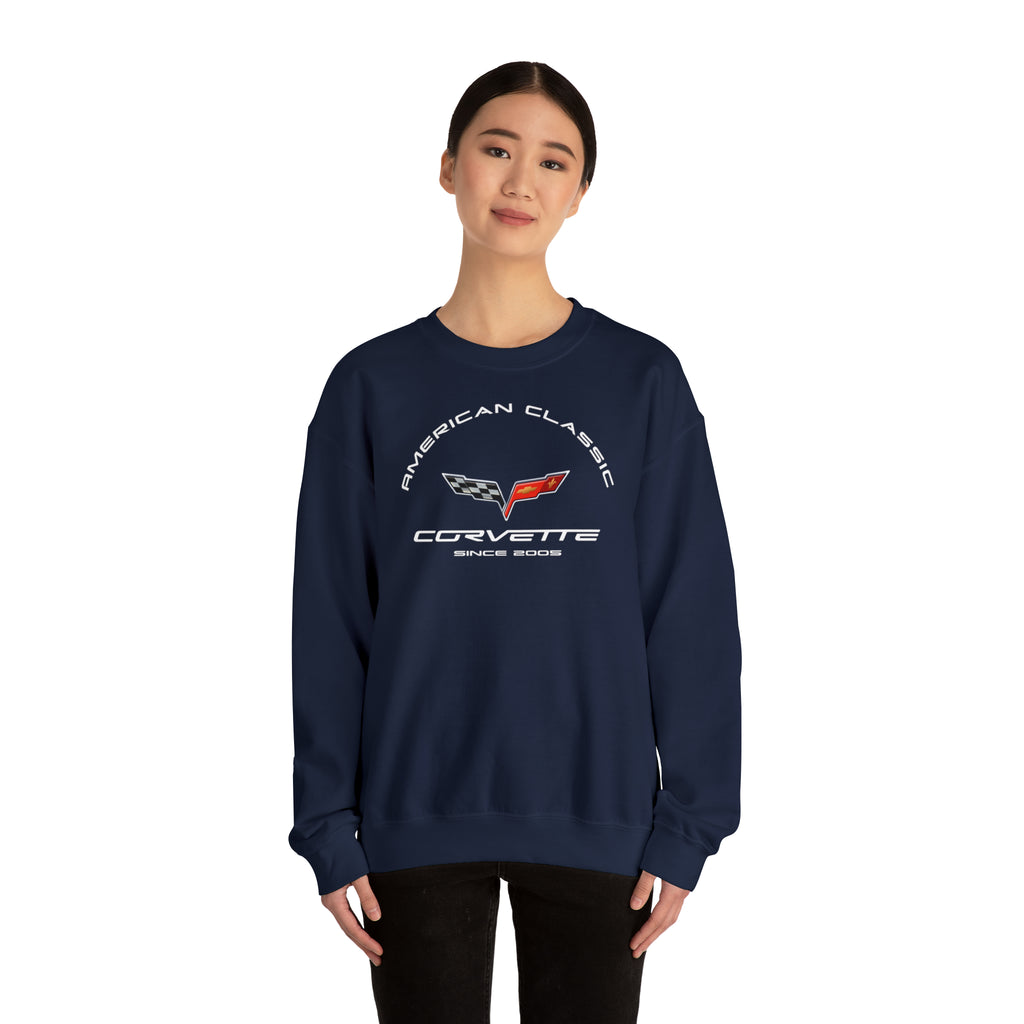 C6 Corvette Crew Neck Long Sleave Heavy Duty Sweatshirt, perfect for cool crisp days, DE