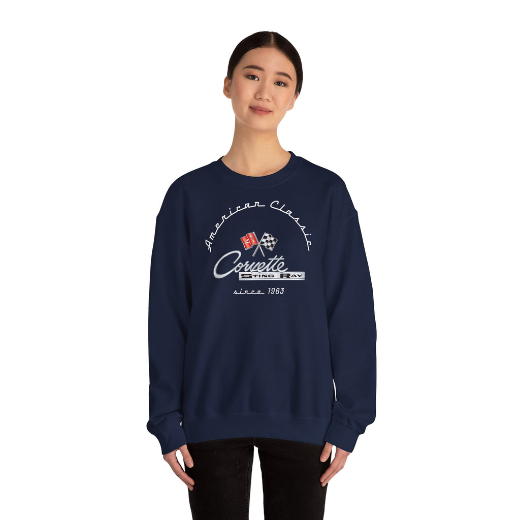 C2 Corvette Stingray Crew Neck Long Sleave Heavy Duty Sweatshirt, perfect for cool crisp days, DE