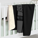 2024 Shelby Snake Stripe Personalized Sherpa Fleece Blanket, Black