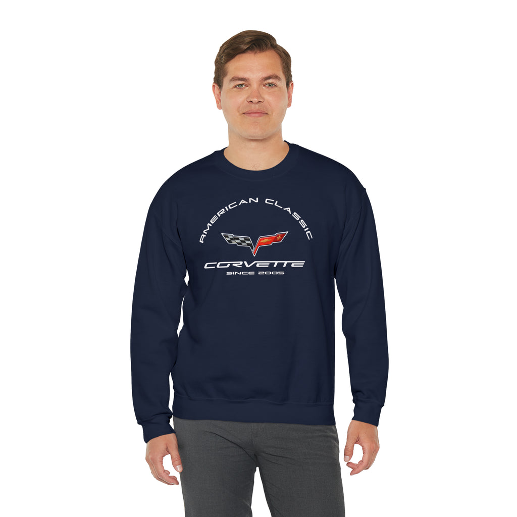 C6 Corvette Crew Neck Long Sleave Heavy Duty Sweatshirt, perfect for cool crisp days, DE