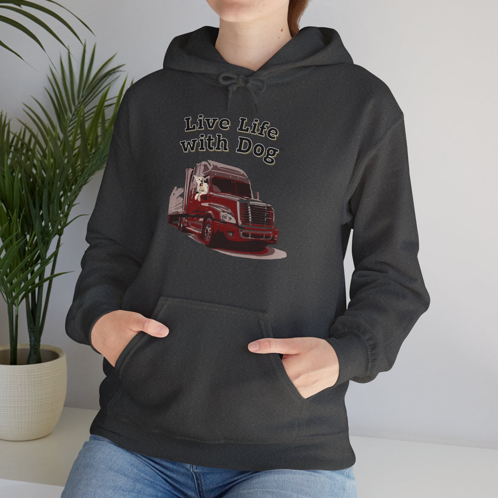 Dog is Good "Live Life with Dog" Hoodie, Unisex Fleece Pullover for Dog Lovers, Cozy Sweatshirt for Pet Owners and Dog Enthusiasts