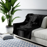 2024 Shelby Snake Stripe Personalized Sherpa Fleece Blanket, Black