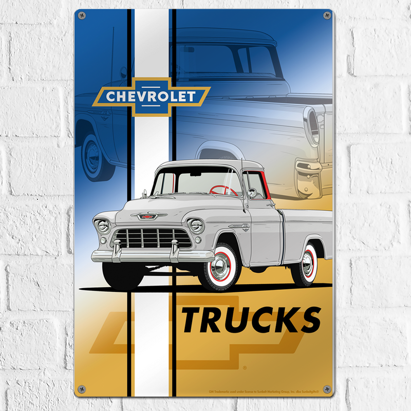 Chevrolet Vintage Truck 12"x 18" Metal Wall Decor – Vintage Truck Premium Aluminum Wall Art, Classic  Car Decor for Garage, Man Cave, Bar, or Home