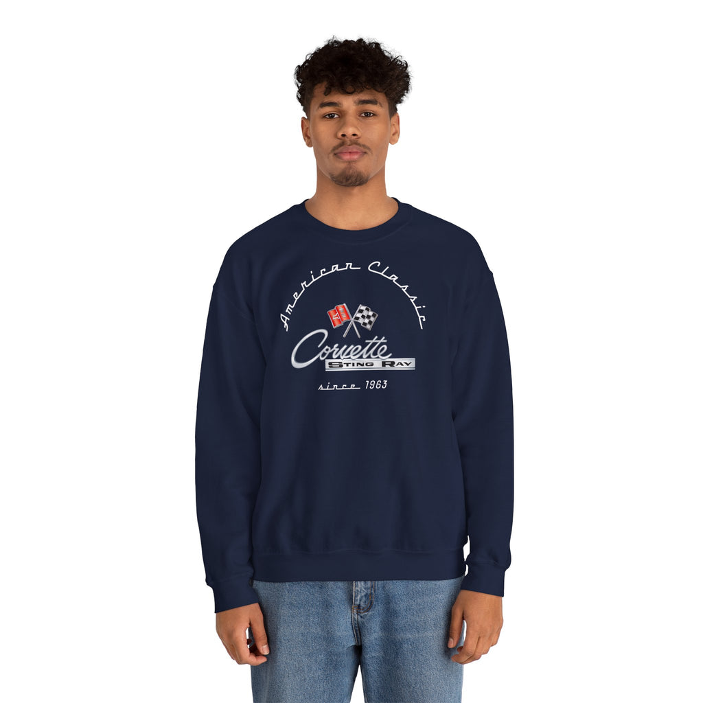 C2 Corvette Stingray Crew Neck Long Sleave Heavy Duty Sweatshirt, perfect for cool crisp days, DE