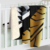 GM Racing  Checkered Flag Gold Decorative Sherpa Blanket