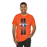 Camaro 3-Color Carbon Badge Personalized Unisex Jersey Short Sleeve T-Shirt, Custom Camaro Tee, Gift for Chevy Fans, Car Enthusiasts, Muscle Car Lovers