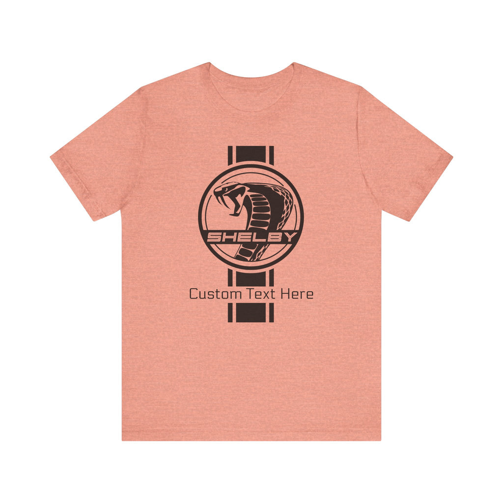 2024 Carroll Shelby Super Snake Circle with Solid Stripe Personalized Unisex Jersey Short Sleeve Tee, Custom T-Shirt for Shelby Fans and Car Lovers