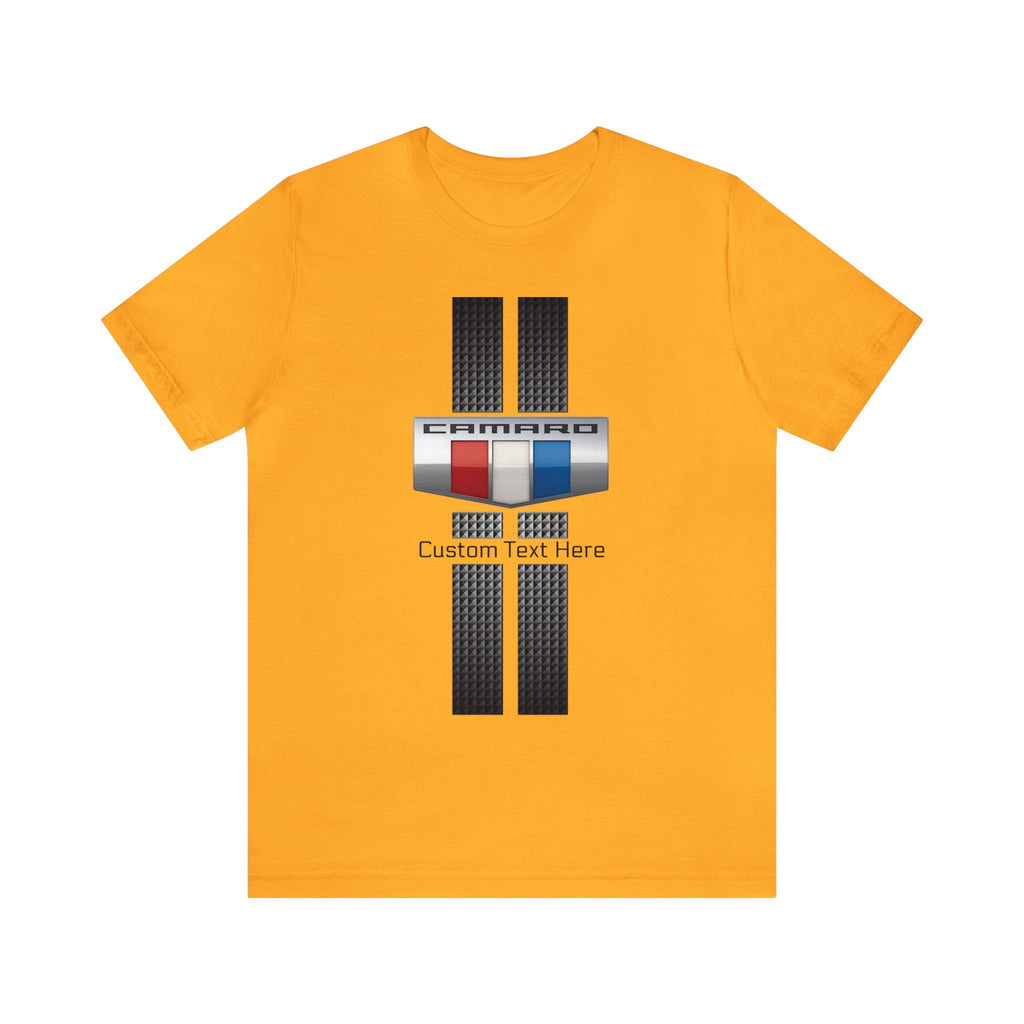 Camaro 3-Color Carbon Badge Personalized Unisex Jersey Short Sleeve T-Shirt, Custom Camaro Tee, Gift for Chevy Fans, Car Enthusiasts, Muscle Car Lovers