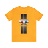 Camaro 3-Color Carbon Badge Personalized Unisex Jersey Short Sleeve T-Shirt, Custom Camaro Tee, Gift for Chevy Fans, Car Enthusiasts, Muscle Car Lovers
