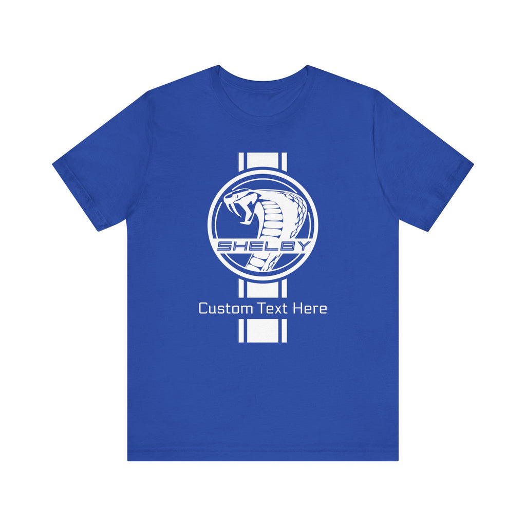 2024 Carroll Shelby Super Snake Circle with Solid Stripe Personalized Unisex Jersey Short Sleeve Tee, Custom T-Shirt for Shelby Fans and Car Lovers