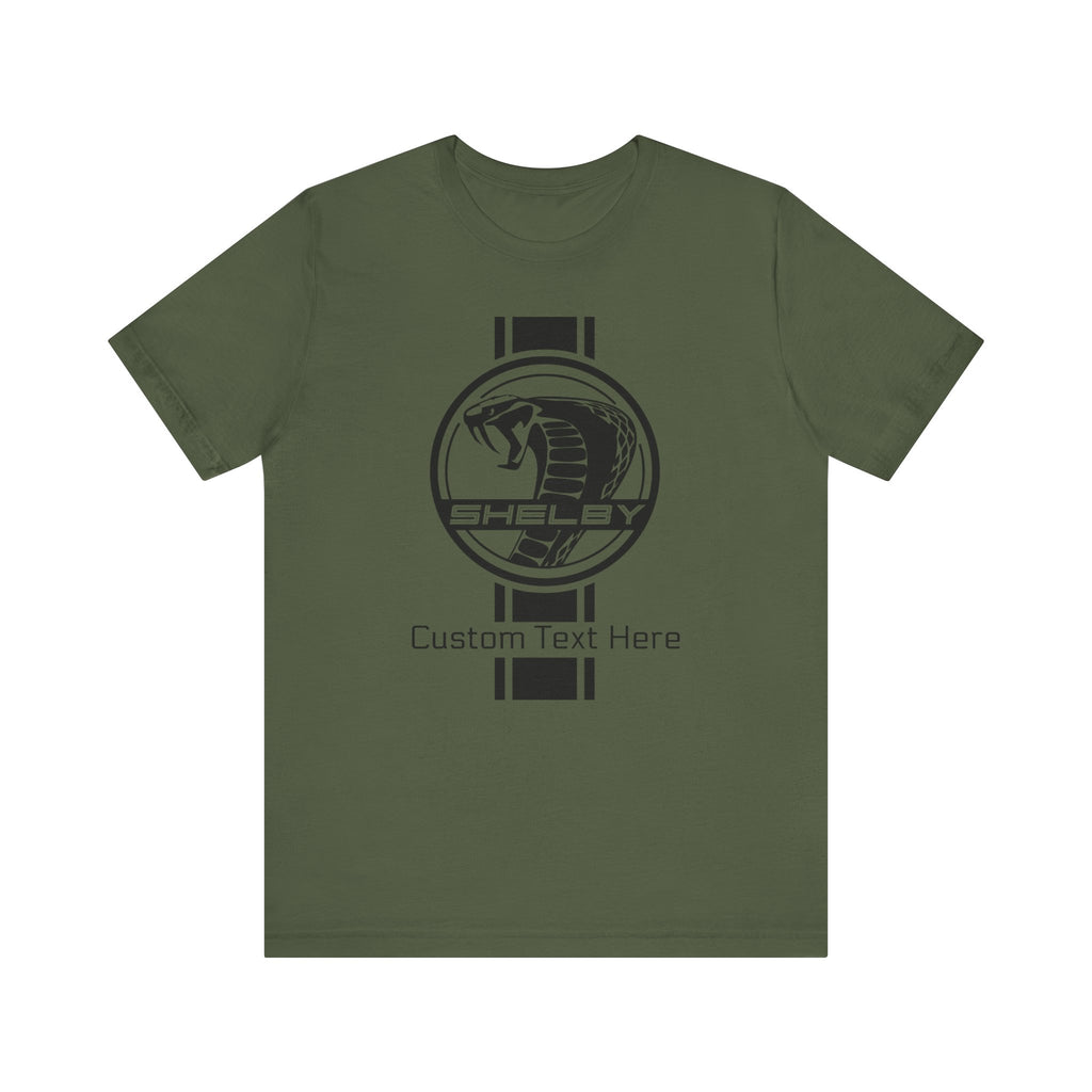 2024 Carroll Shelby Super Snake Circle with Solid Stripe Personalized Unisex Jersey Short Sleeve Tee, Custom T-Shirt for Shelby Fans and Car Lovers