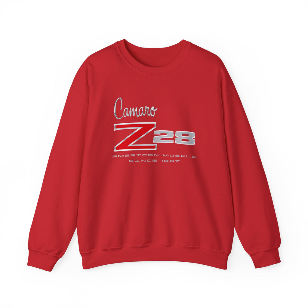Chevy Camaro Z28 1st Gen Unisex Crew Neck Heavy Blend Sweatshirt, Classic Muscle Car Apparel for Chevy Fans and Automotive Enthusiasts