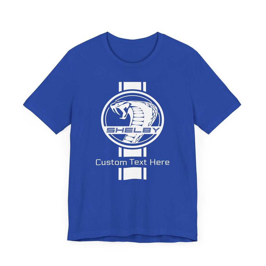 2024 Carroll Shelby Super Snake Circle with Solid Stripe Personalized Unisex Jersey Short Sleeve Tee, Custom T-Shirt for Shelby Fans and Car Lovers