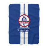 Personalized Shelby Cobra Circle Blue Sherpa Fleece Blanket
