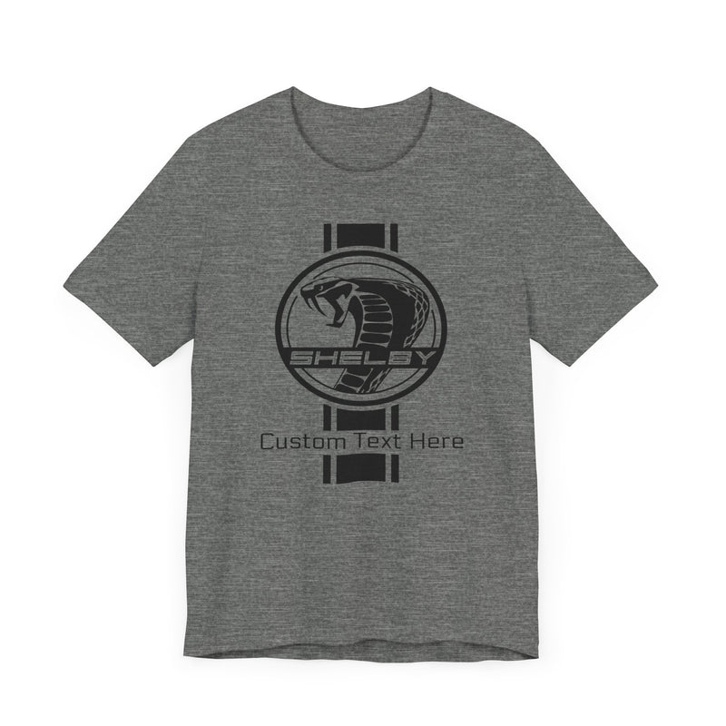 2024 Carroll Shelby Super Snake Circle with Solid Stripe Personalized Unisex Jersey Short Sleeve Tee, Custom T-Shirt for Shelby Fans and Car Lovers