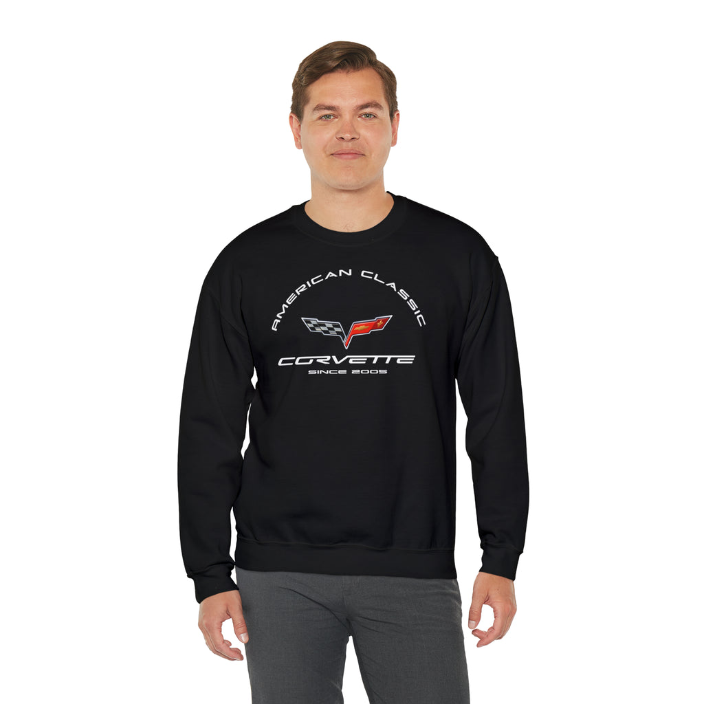 C6 Corvette Crew Neck Long Sleave Heavy Duty Sweatshirt, perfect for cool crisp days, DE