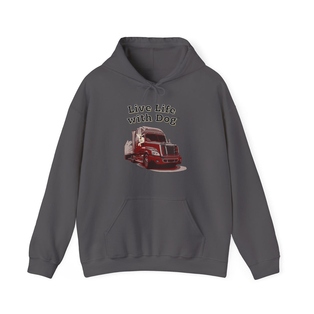 Dog is Good "Live Life with Dog" Hoodie, Unisex Fleece Pullover for Dog Lovers, Cozy Sweatshirt for Pet Owners and Dog Enthusiasts