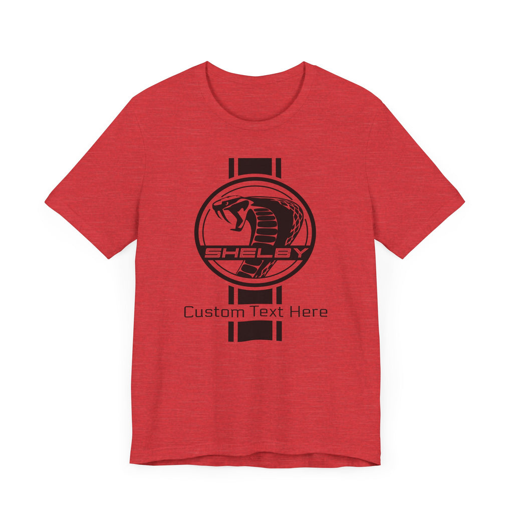 2024 Carroll Shelby Super Snake Circle with Solid Stripe Personalized Unisex Jersey Short Sleeve Tee, Custom T-Shirt for Shelby Fans and Car Lovers