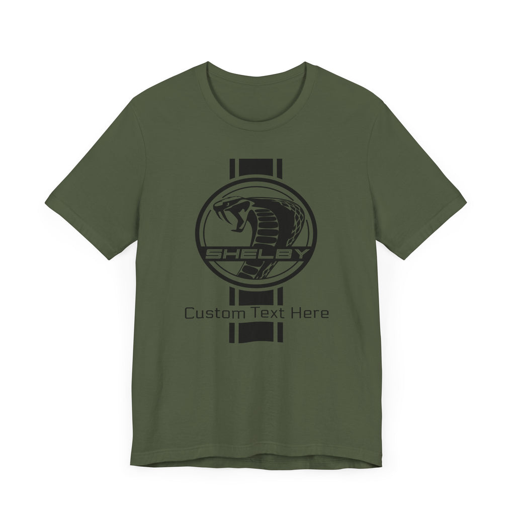 2024 Carroll Shelby Super Snake Circle with Solid Stripe Personalized Unisex Jersey Short Sleeve Tee, Custom T-Shirt for Shelby Fans and Car Lovers