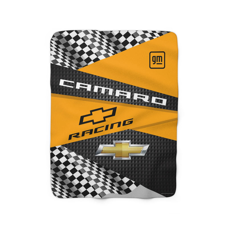 Camaro Checkered Flag Racing Decorative Sherpa Blanket, Perfect for Chilly Days