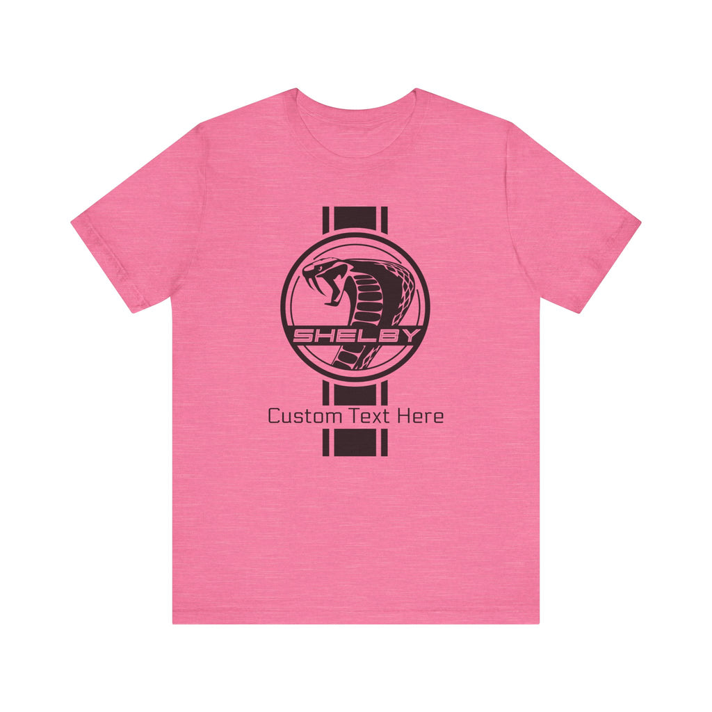 2024 Carroll Shelby Super Snake Circle with Solid Stripe Personalized Unisex Jersey Short Sleeve Tee, Custom T-Shirt for Shelby Fans and Car Lovers