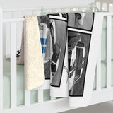 Carroll Shelby Photo Collage Graphic Sherpa Fleece Blanket
