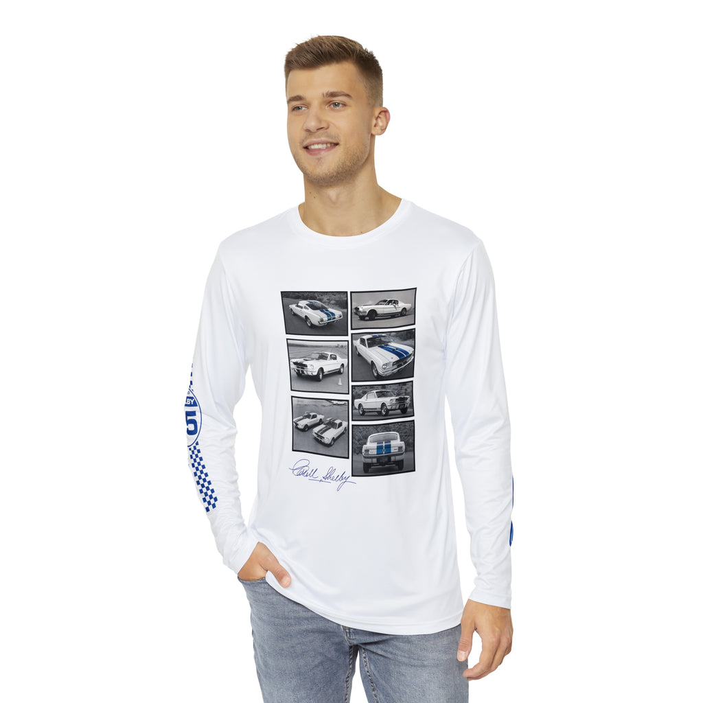 Carroll Shelby Photo Collage Long Sleeve Tee Shirt