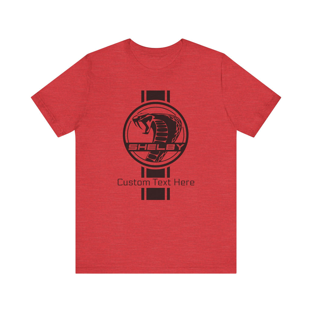 2024 Carroll Shelby Super Snake Circle with Solid Stripe Personalized Unisex Jersey Short Sleeve Tee, Custom T-Shirt for Shelby Fans and Car Lovers