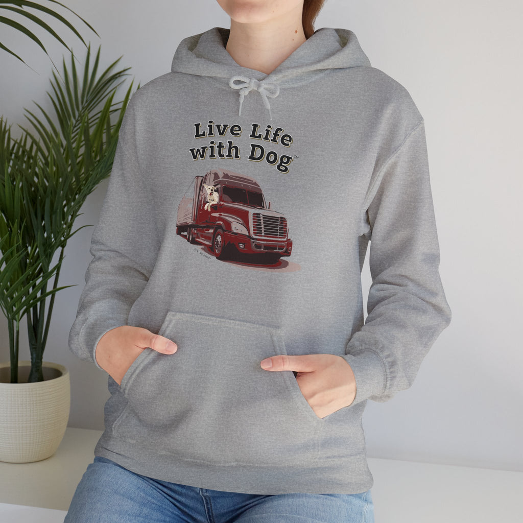 Dog is Good "Live Life with Dog" Hoodie, Unisex Fleece Pullover for Dog Lovers, Cozy Sweatshirt for Pet Owners and Dog Enthusiasts