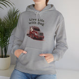 Dog is Good "Live Life with Dog" Hoodie, Unisex Fleece Pullover for Dog Lovers, Cozy Sweatshirt for Pet Owners and Dog Enthusiasts