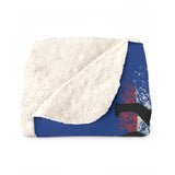 Dog is Good Stand for America  Blue Sherpa Fleece Blanket, Officially Licensed and Produced in the USA