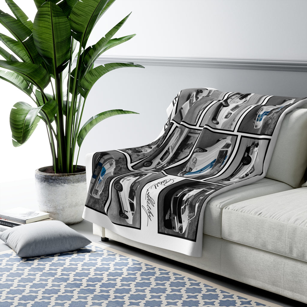 Carroll Shelby Photo Collage Graphic Sherpa Fleece Blanket