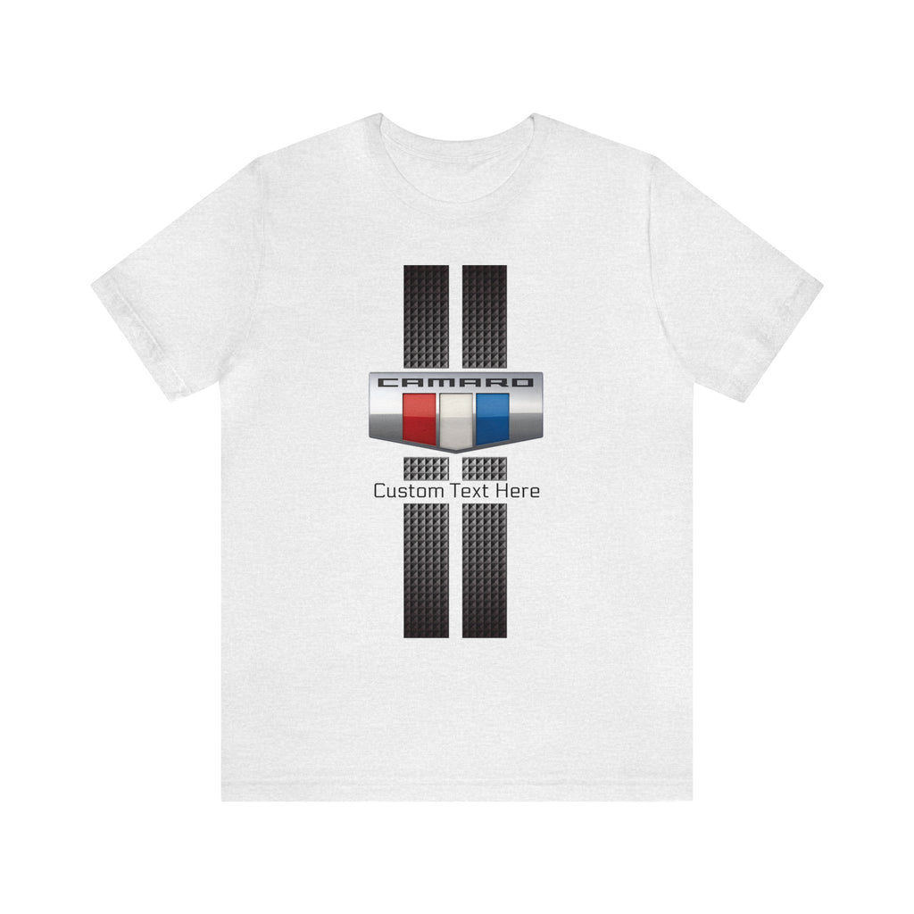Camaro 3-Color Carbon Badge Personalized Unisex Jersey Short Sleeve T-Shirt, Custom Camaro Tee, Gift for Chevy Fans, Car Enthusiasts, Muscle Car Lovers