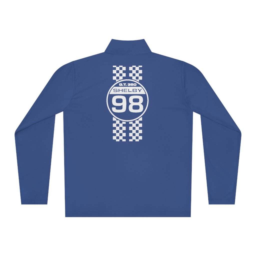 Carroll Shelby Personalized 98 Checkered Stripes Quarter-Zip Pullover