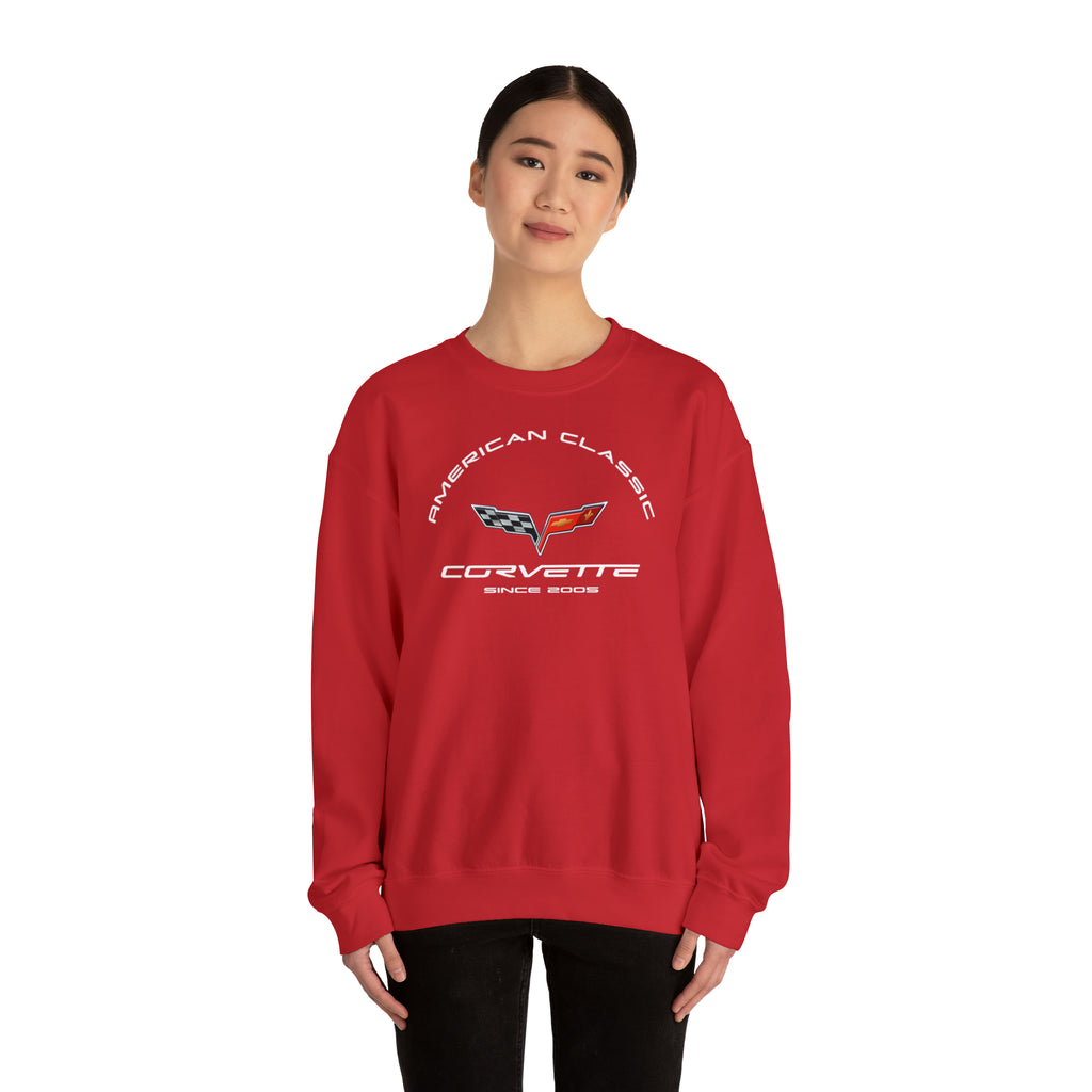 C6 Corvette Crew Neck Long Sleave Heavy Duty Sweatshirt, perfect for cool crisp days, DE