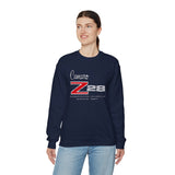 Chevy Camaro Z28 1st Gen Unisex Crew Neck Heavy Blend Sweatshirt, Classic Muscle Car Apparel for Chevy Fans and Automotive Enthusiasts