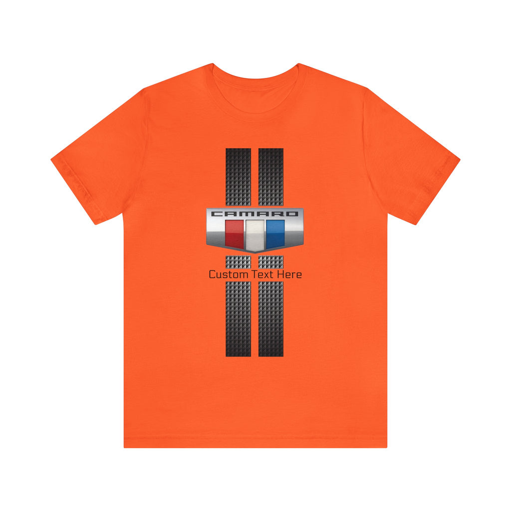 Camaro 3-Color Carbon Badge Personalized Unisex Jersey Short Sleeve T-Shirt, Custom Camaro Tee, Gift for Chevy Fans, Car Enthusiasts, Muscle Car Lovers