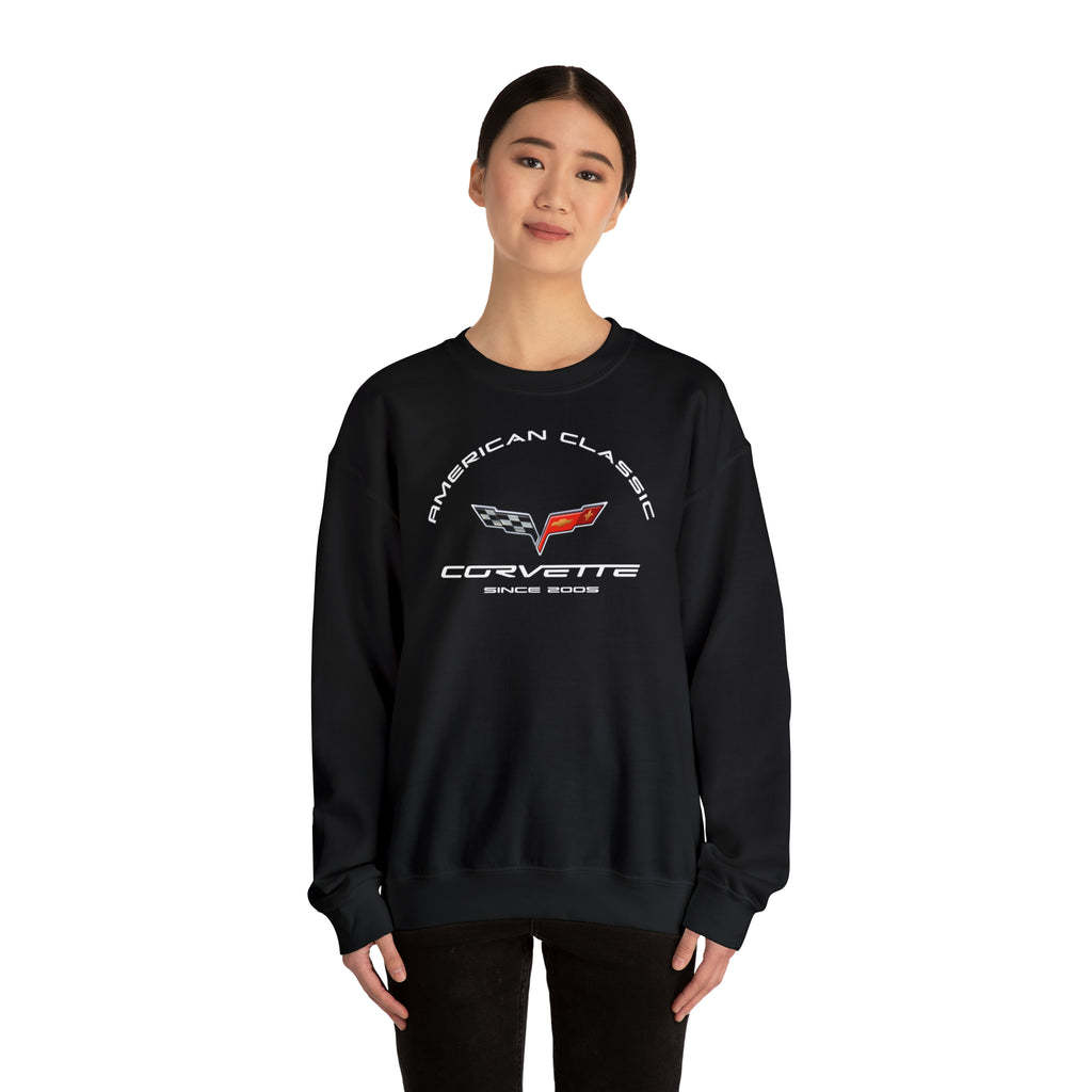 C6 Corvette Crew Neck Long Sleave Heavy Duty Sweatshirt, perfect for cool crisp days, DE