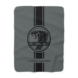 2024 Shelby Snake Circle Stripe Carbon Fiber Personalized Sherpa Fleece Blanket, Grey