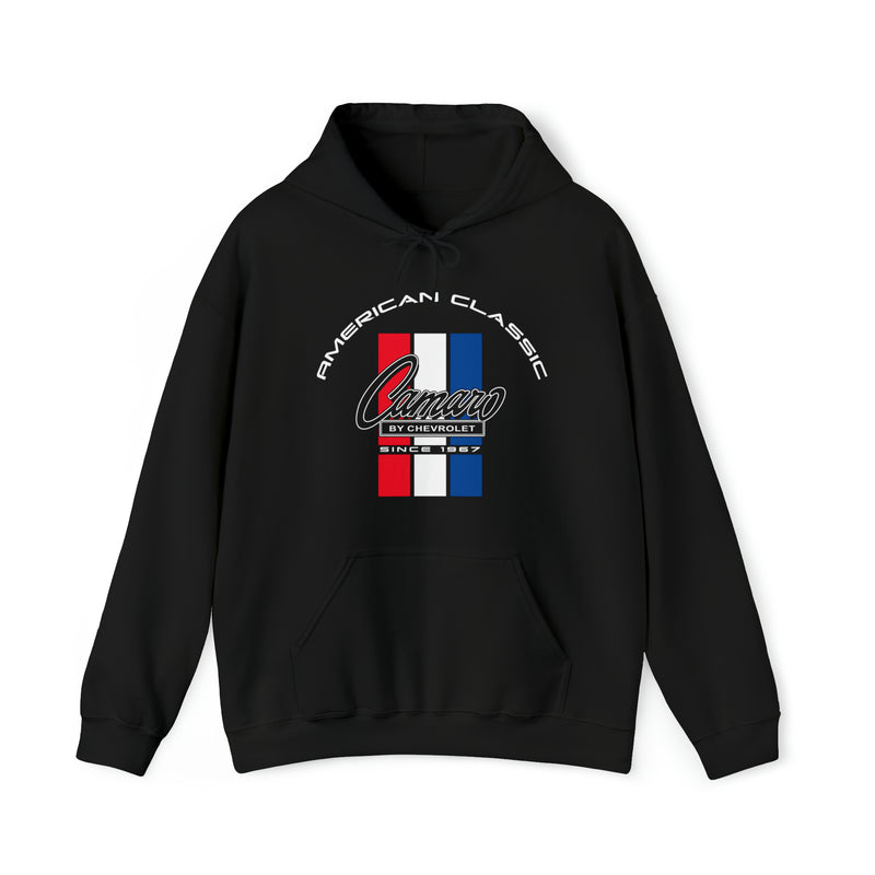 Chevy Camaro 6th Gen RWB Striped Hooded Sweatshirt, Unisex, Gift for Men, Women, Muscle Car Fans, Auto Enthusiasts, Camaro Lovers, Gift Idea