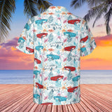 C1 Chevrolet Corvette Men's Multicolor Short Sleeve Front Button Hawaiian Style Shirt