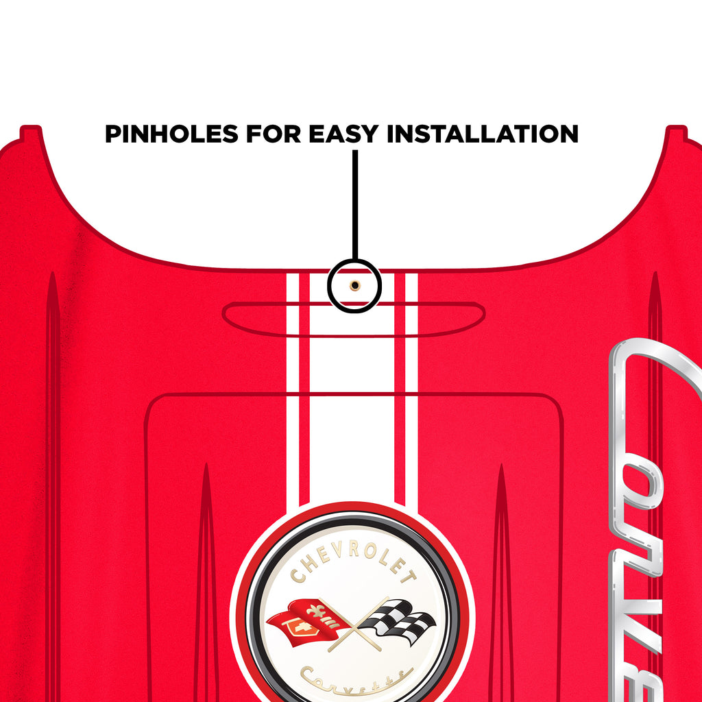 Corvette C1 Car Hood Wall Decor American Made, American Steel, 3 Sizes