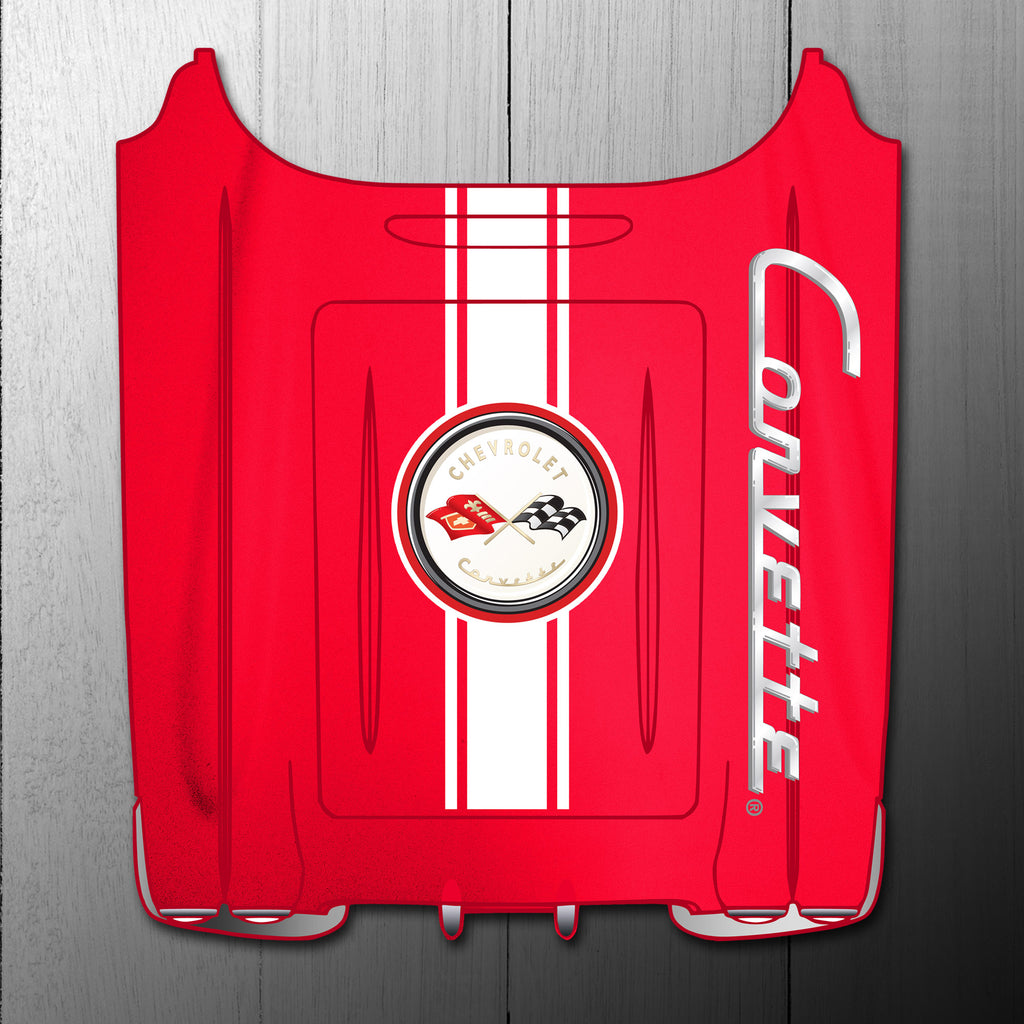 Corvette C1 Car Hood Wall Decor American Made, American Steel, 3 Sizes