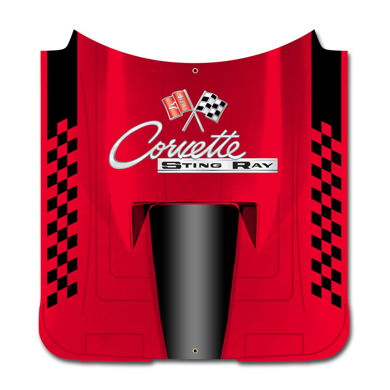 Corvette C2 Car Hood Wall Decor American Made, American Steel, 3 Sizes