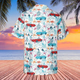 C3 Corvette Men's Multicolor Short Sleeve Front Button Hawaiian Style Shirt