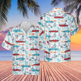 C4 Corvette Men's Multicolor Short Sleeve Front Button Hawaiian Style Shirt