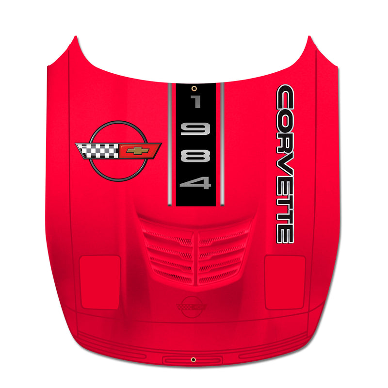 Corvette C4 Car Hood Wall Decor American Made, American Steel, 3 Sizes