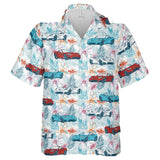 C6 Corvette Men's Multicolor Short Sleeve Front Button Hawaiian Style Shirt