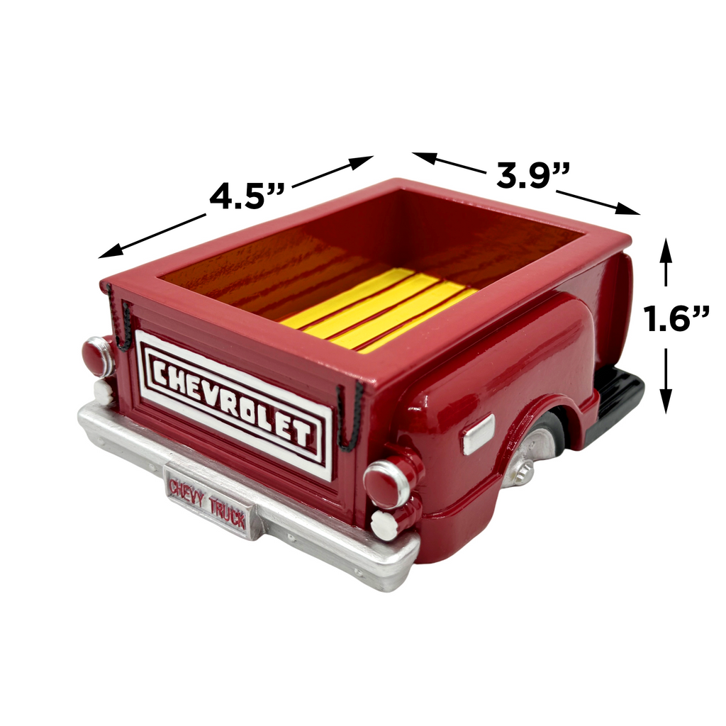Chevy Step Side Coin Holder, Card Holder, Desk Organizer, 4.5 x 3.9 x 1.6 inches.
